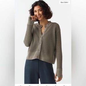 Vetta - The Convertible Waffle Mockneck Sweater - Size Small, Olive Heather